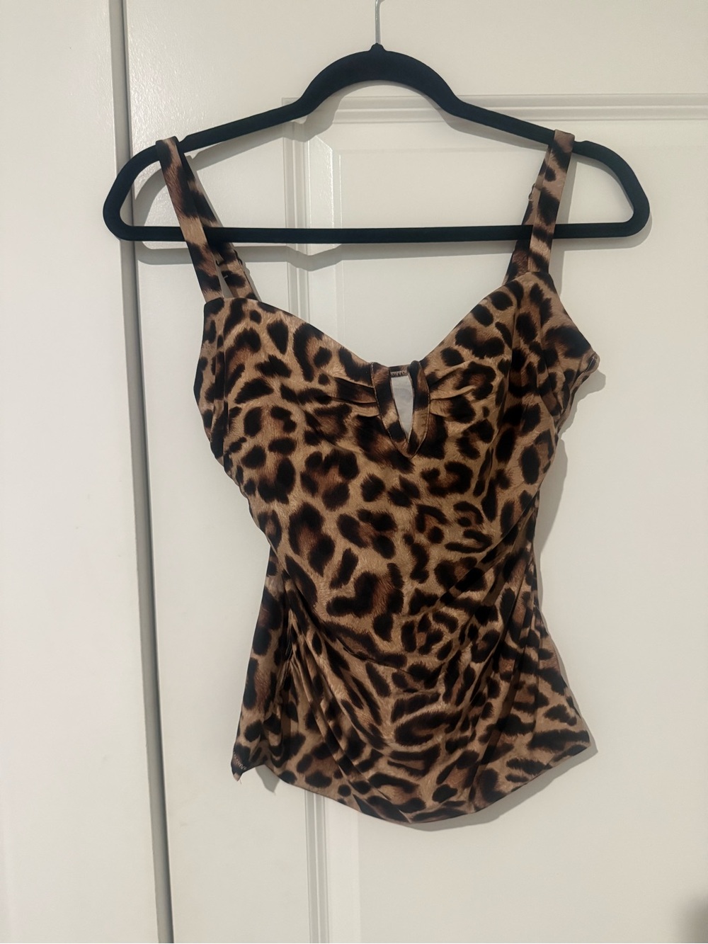Soma Leopard Print Satin Cami in Brown and Black